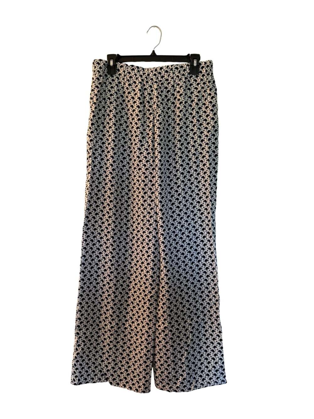 St. John Flamingo Print Wide Leg Pull-On Pants with Front Tie